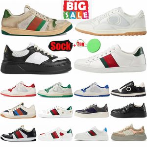 Luxe designer schoenen voor mannen dames mac80 mix aas sneakers reliëf screener chunky platform lederen casual wandelschoen luxe heren trainers