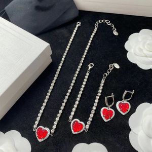 2022 Top Love Sieraden Sets Bracelet oorbellen Ketting Bangle Dinh Van Brandjewelry8 Designer Sieraden Luxe Pulsera Cjeweler Hart Vier kleuren Betrokkenheid Geschenk