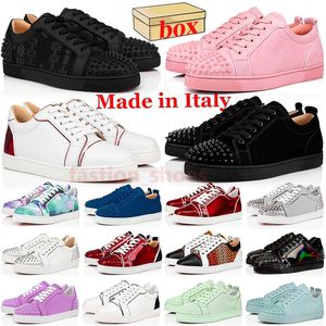 Gemaakt in Italië Red Dress Bottoms Casual Shoes Platform Luxe ontwerper Paris Sneakers Vintage Men Women Spikes low-top lederen merk Bodem Loafers met doos maat 47