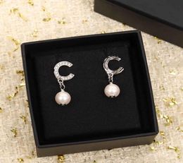 2022 Boucle d'oreille de charme de charme de qualité supérieure avec diamant en deux couleurs plaqué pour les femmes bijoux de mariage Gift avec du tampon de boîte PS72691633922