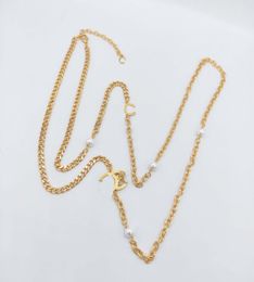 2022 Collier pendentif à breloque de qualité supérieure avec forme de lion et perles de coquillage naturelles en plaqué or pour femmes, bijoux de mariage, cadeau avec boîte