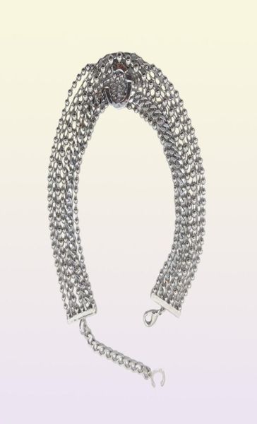 2022 Collar de colgante de encanto de alta calidad con seis capas Diseño de gargantillas en color platino platino recubierto para mujeres Boda Joyería Gift5717862