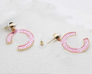 Luxe kwaliteit charme groot formaat druppel oorrang met roze kleur designer sieraden hebben postzegelbox natuurschaal kralen ps3659b