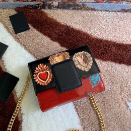Sac de créateur Sicilly Graffiti Flip Flip Fashion épaule Miss Sicily Top Quality Crossbody Square Handsbag Mini Goile Leather Cowhide Chain Original Purse