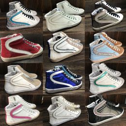 2022 Top Qualité Golden Mid Star Slides High-top Sneaker Femmes Hommes Casual Chaussures Noir Blanc Offs Chaussures Blanc Do-old Dirty Designer Sneakers Baskets