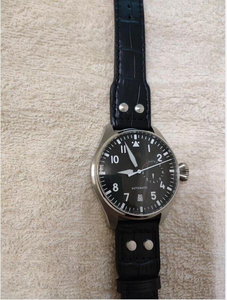 2022 Top qualité montre-bracelet de luxe grand pilote bleu nuit cadran noir automatique montre pour hommes 46MM montre pour hommes montres 316D
