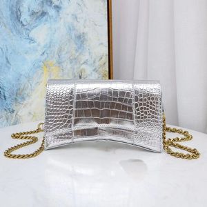 2022Super qualité mode Chian mini sac femmes dame chaîne épaule bandoulière fourre-tout sac à main en cuir véritable peau de crocodile Graffiti Designer portefeuille Version limitée