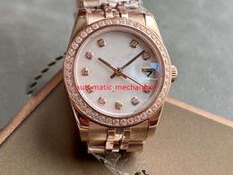 2023 TOP Rose Dial Dame Horloge 31mm 278273 Rvs Diamond Bezel Automatic Mechanica Sapphire Womens Horloges Ar221