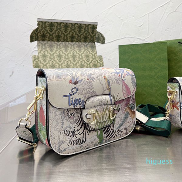 2022-Bolso de mano Bolso vintage Bolsos cruzados con estampado floral Doble broche magnético de metal Bolsillo interior con cremallera Bolso de hombro Monedero de compras de gran capacidad