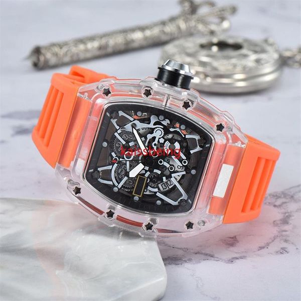 Montre de luxe en diamant pour femmes, style fond transparent, à Quartz, automatique, DZ, horloge masculine, law247G, 2022