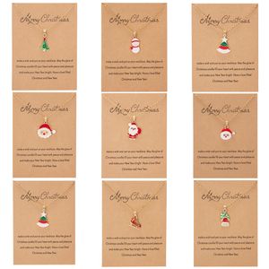 2022 Trendy Christmas Series Styles Trees Shoes Papai Noel Pingente Colares Clássicos Gift Card Gold Chain Necklace Jóias Presentes