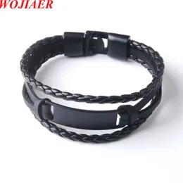 2022 Trendy Men Leatherwear Weave Bracelet Leisure Color Contrast Roestvrij staal Snap Bangle BC012