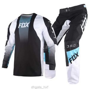 Troy Fox – ensemble d'équipement 2022 Dier MX Dirt Bike, maillot et pantalon, Kits de moteur pour adultes, Moto de rue tout-terrain, costume noir et blanc pour hommes, 360