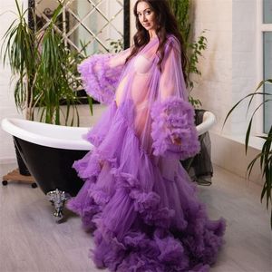 2022 robes de bal en tulle robes de maternité pour séance photo volants à plusieurs niveaux robes de robe de grossesse de mariée