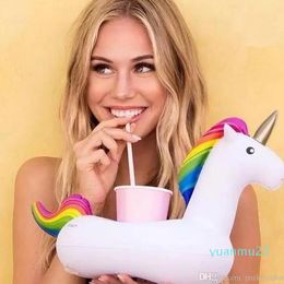 2022 unicornio portavasos inflable bebida flotante fiesta bebidas barcos teléfono soporte piscina juguetes fiesta suministros 54