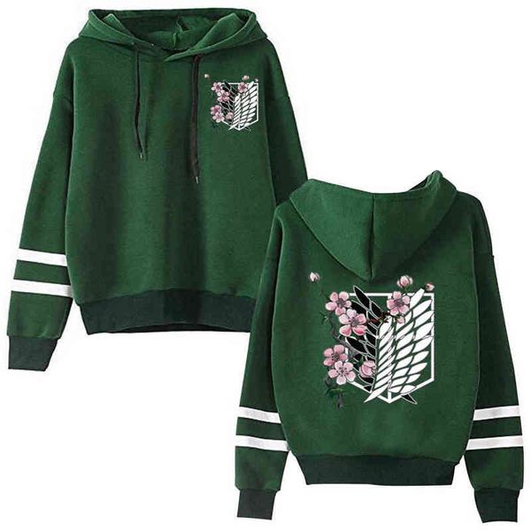 2022 Unisex Hot Japanese Anime Attack On Titan Cosplay Sudadera con capucha Jerseys Tops Ropa de manga larga H1227