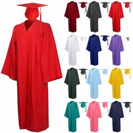2022 Unisex Estudiante Graduati Vestido Tasse Cap Colgante Conjunto Formal High School Robes + Hat Set Universidad Licenciatura Ropa Dropship c5hy #