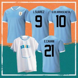 2022 Jersey de football Uruguay 22 23 L Suarez E Cavani N de la Cruz Shirt de l'équipe nationale G de Arrascaeta F Valverde R Araujo R Bentancur Football Uniforme 283i