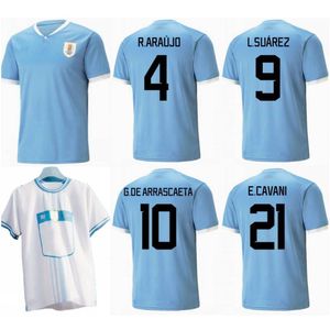 2022 Uruguay Voetbalshirts Camiseta uruguaya D.NUNEZ E.CAVANI L.SUAREZ Voetbalshirts kids kit G.DE ARRASCAETA F.VALVERDE R.ARAUJO Uniform