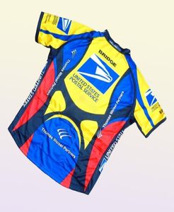 2022 US Postal Cycling Jersey Ademend fietsen Cycling Kits Kits Zomer Snel droge doek MTB3836339