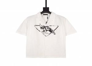 2022 USA Men S Blouse S mode r￩tro Brand ￠ manches courtes Shirts Coux import￩s Impression de bowling surdimensionn￩ confortable 1424285