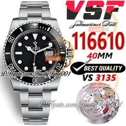 VSF V3 40 mm VS3135 automatisch herenhorloge Schone fabriek Keramiek Bezel Zwarte wijzerplaat Dot Markers SS 904L roestvrijstalen armband Super Edition trustytime001Watches