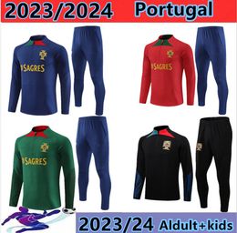 2023 2024 Portugal Survêtement Joao Felix Soccer Jerseys Costume d'entraînement Ruben Neves Bruno Ronaldo Fernandes Portugieser 23/24 Survêtement portugais Hommes Kit Costumes