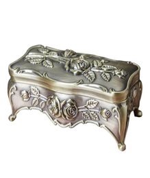 2022 Vintage geëmailleerde rechthoekige verzamelbare sieraden Trinket Box voor vrouwen Rose Flower Storage Boxes Organizer Keepsake Gift Case3271405