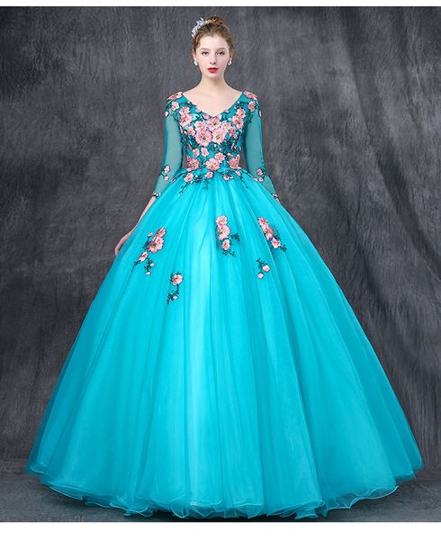 2022 Vintage Turquía Vestido de bola vestido de bola de manga larga Princesa Líbano Ilusión Joya Cuello ARRAZAMIENTO ARRAZAMIENTO NUREVER Vestido de novia Donveniente