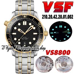 2022 VSF V4 Diver 300m Mens Watch 210 20 42 20 01 002 8800 Automatique Mécanique cadran noir Cérame Cérasse en acier