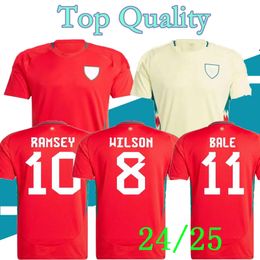 2024 Jerseys de fútbol de Gales BALE WILSON ALLEN RAMSEY Hombres 24 25 Fan Rodon VOKES Camiseta de fútbol local Manga corta Uniformes para adultos Kit de camiseta