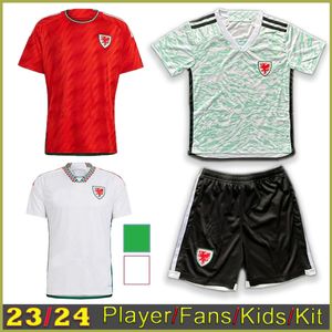 23/24 Jerseys de fútbol de Gales BALE WILSON ALLEN RAMSEY Hombres 2022 Copa final mundial Jugador Edición para fanáticos Rodon VOKES Camiseta de fútbol local Manga corta Uniformes para adultos Kit de camiseta