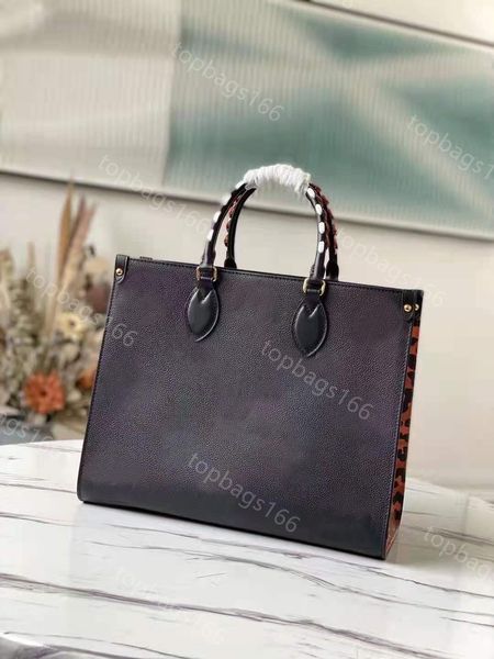 2022 Style de passerelle portefeuille design imprimé léopard fourre-tout onthego noir Brown shopping paquet sacs de créateurs sac à main en cuir sac fourre-tout M58522