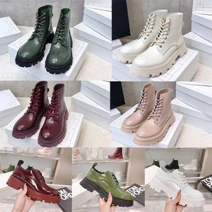 2022 Wander Femmes Bottes Ace Handsome Show Martin Cheville Demi Bottes 100% Cuir Bootes Nylon Bee Boot Dames Booties Pouch Lady Plate-Forme Chaussures 35-40