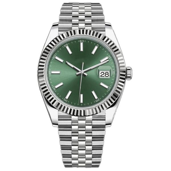 2022 Reloj Cara verde Relojes mecánicos automáticos para hombre Correa tradicional de acero inoxidable completa Super luminoso impermeable pulsera WATC316K