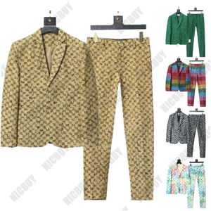 2022 Westerse kleding designer heren Blazers mix stijl herfst luxe uitloper jas slim fit casual grid geometrie patchwork print Mal230W