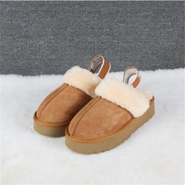 2022 WGG talon plat spot pantoufles chaudes en peluche vêtements d'extérieur pour femmes chaussures fond épais gros neige coton bottes taille EU34-44