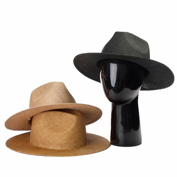 2022, venta al por mayor, sombreros de sol de hierba Natural, ala ancha, logotipo de mujer, diseño de playa liso, sombrero de paja de verano personalizado para mujer, sombrero fedora de Panamá