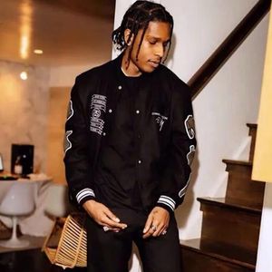 2022 hiver ASAP ROCKY vestes pour hommes veste de baseball CDGS manteau pour hommes