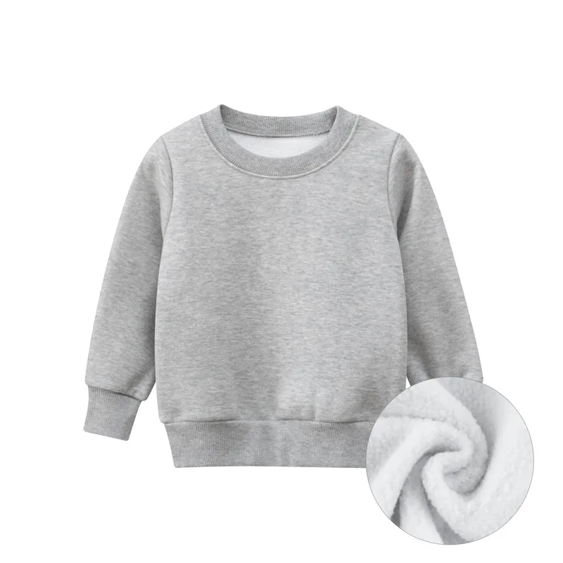 2022 Winter Autumn Sweater Shirts Baby Boys Girls Solid Fleece Thickening T-Shirts Clothes for 1-9 Years Children