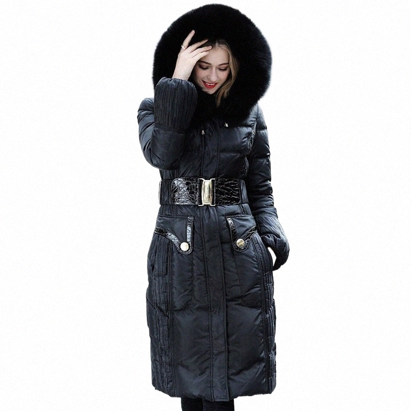 2022 donne giacca invernale piumino d'anatra cappotto di marca Royalcat pelliccia di volpe cappuccio addensato slim fit lg piumino da donna piumino d'anatra Parka r7On #