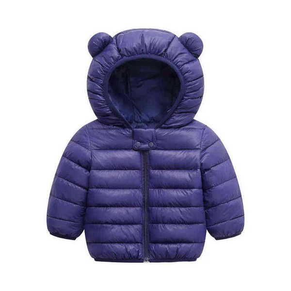 2022 Winter Kid's Girl Coat Winter Boy Infantil Infantil Chaqueta con capucha para niños Lindo Bebé Niño Niña Abajo Parka Ropa cálida 1-5 años J220718