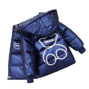 Manteau épais à capuche en duvet de canard pour enfants, veste d'extérieur pour garçons et filles de 2 à 6 ans, vêtements d'hiver 2022