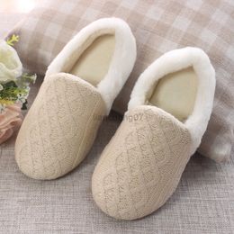 2022 Winter gebreide vloer slaapkamer slippers vrouw warme pluche katoenglaasjes vrouwen gesloten rug pluizige schoenen zwangere slippers g220816