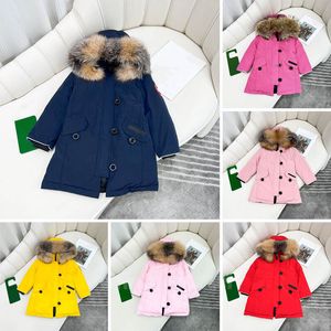 2022 hiver nouveau designer enfants manteau doudoune pour garçons vraie fourrure de raton laveur épais chaud bébé survêtement manteaux 2-12 garçons filles vestes ans enfant mode adolescent Parka 100-170