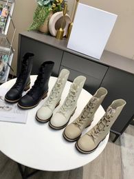 2022, botines de diseñador para mujer, botas Martin de lujo para mujer, zapatos casuales planos de cuero para exteriores de invierno con tamaño de caja 35-41