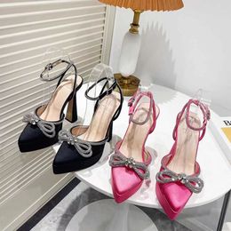 2022 Women Ladies Super 15 cm High Heel Shoes Platform Poost Silk Satin Pointed tenen Diamant Polyurethaan Bottom Party Bruiloft Buckle Jurk Marry Jane Maat 34-42