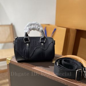 Vrouwen luxe ontwerpers tassen zwart blauwe dame handtassen cilindrisch pakket dames enkele schoudertas mode kussenzakken casual koppelingsportels