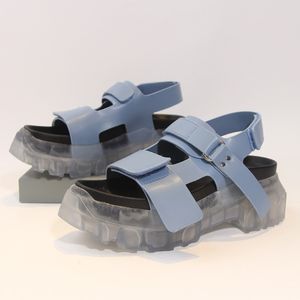 Sandales à plateforme pour femmes, chaussures à fond Transparent avec boucle, mode fête quotidienne, 2022, P20D50