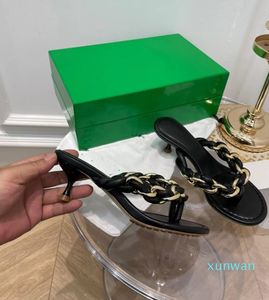 2022 pantoufles de designer pour femmes tongs à talons hauts chaussures de mode en chaussures d'été 6.5 cm corde de chanvre taille 35-41